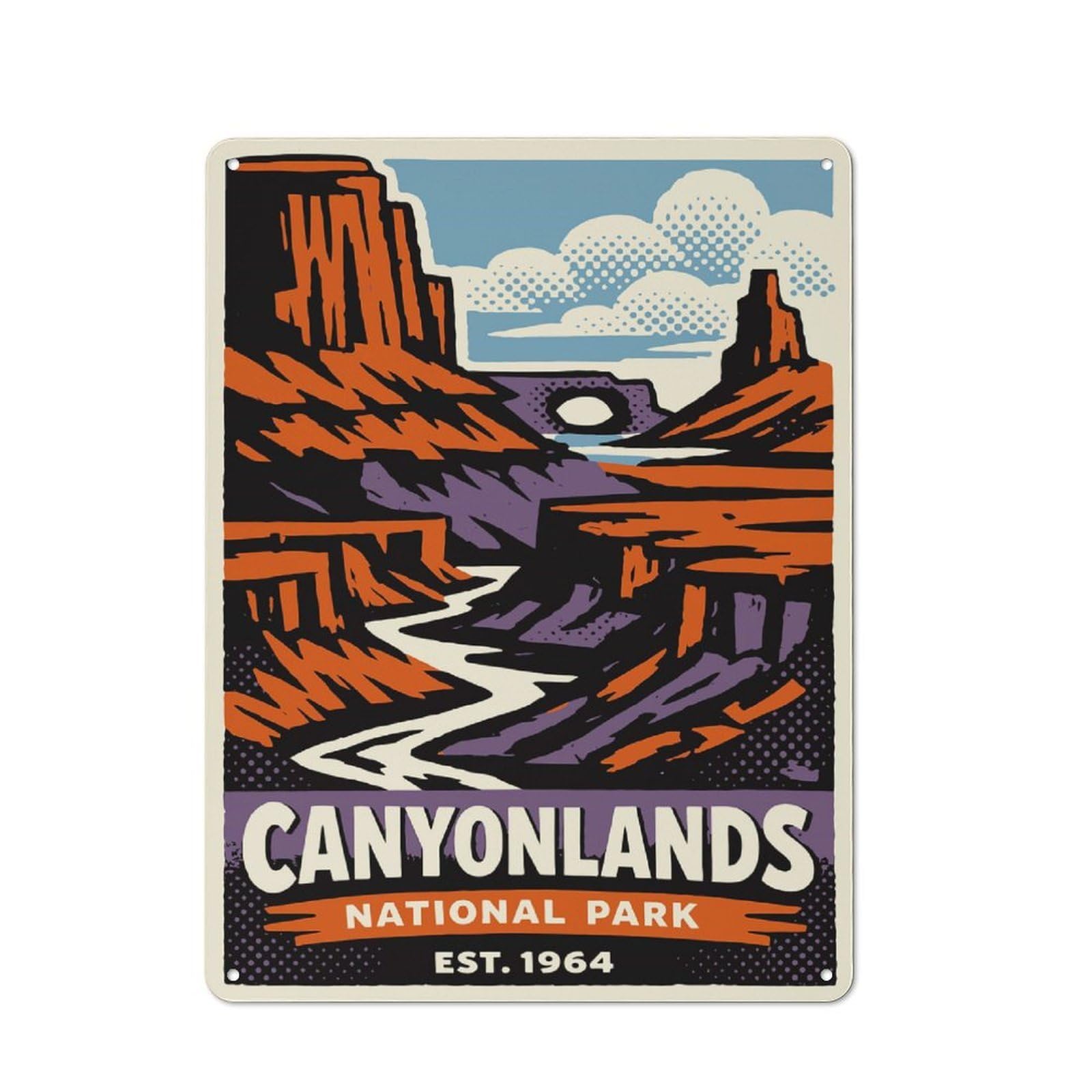 Junmoney Style-19 Canyonlands National Park Vintage Poster Vintage Tin Sign 40X30cm, Vintage Diner Style Decor For Kitchen, Cafe, Pantry Or Dining Room