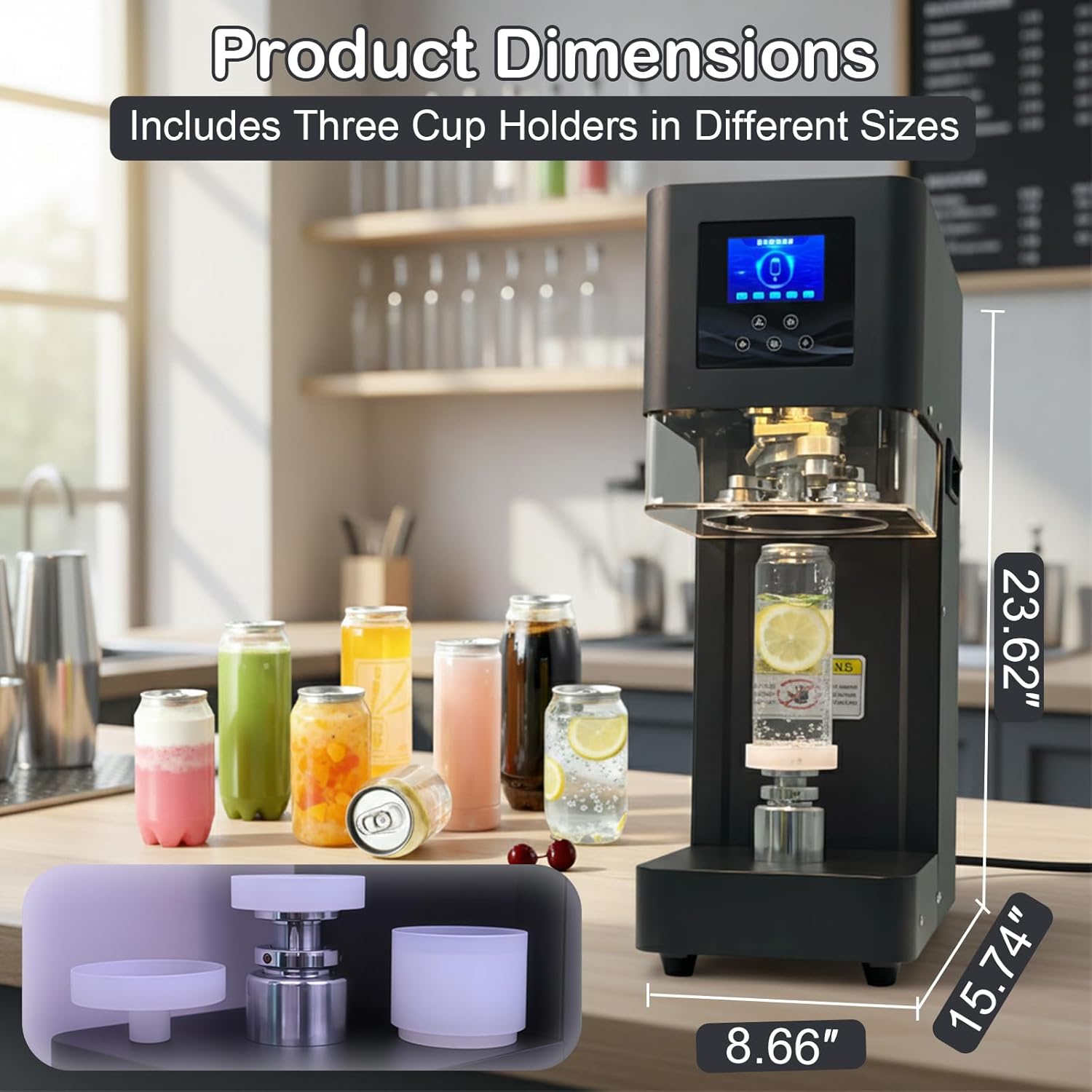 Automatic Electric Can Sealer Machine 140W Commercial Can Seaming Machine for Aluminum, Tin & Plastic Cans with Adjustable Height Heavy-Duty Food Sealer for Small Business & Home Use