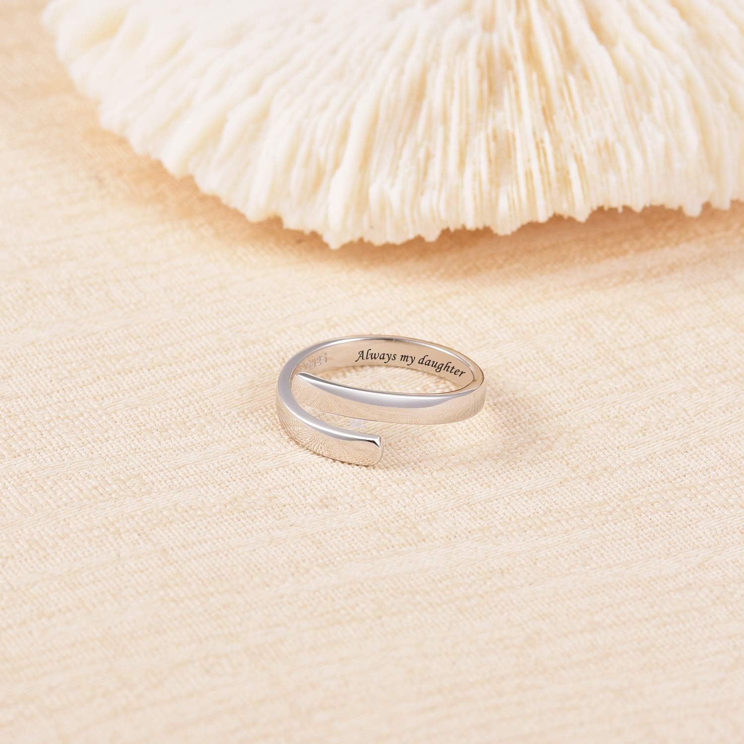 BEILIN 925 Sterling Silver Inspirational Jewelry Rings Adjustable Ring Personality Encouragement Gift for Teens Women - Image 4