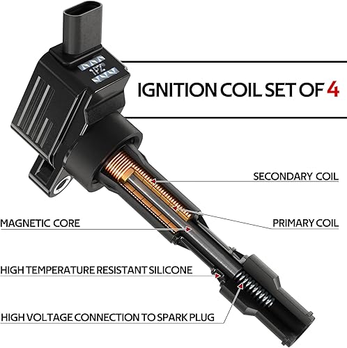 Miniatura 3 de 1PZ HD2-SXE Juego de 4 bobinas de encendido de repuesto para Hyundai Elantra Hyundai Sonata Veloster Kia Forte Kia Optima 2016 2017 2018 2019 2020