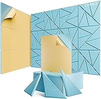 Vista 25 de Paquete de 12 paneles acústicos con autoadhesivos, paneles de espuma a prueba de sonido de 12 x 12 x 0.4 pulgadas, paneles de sonido de alta