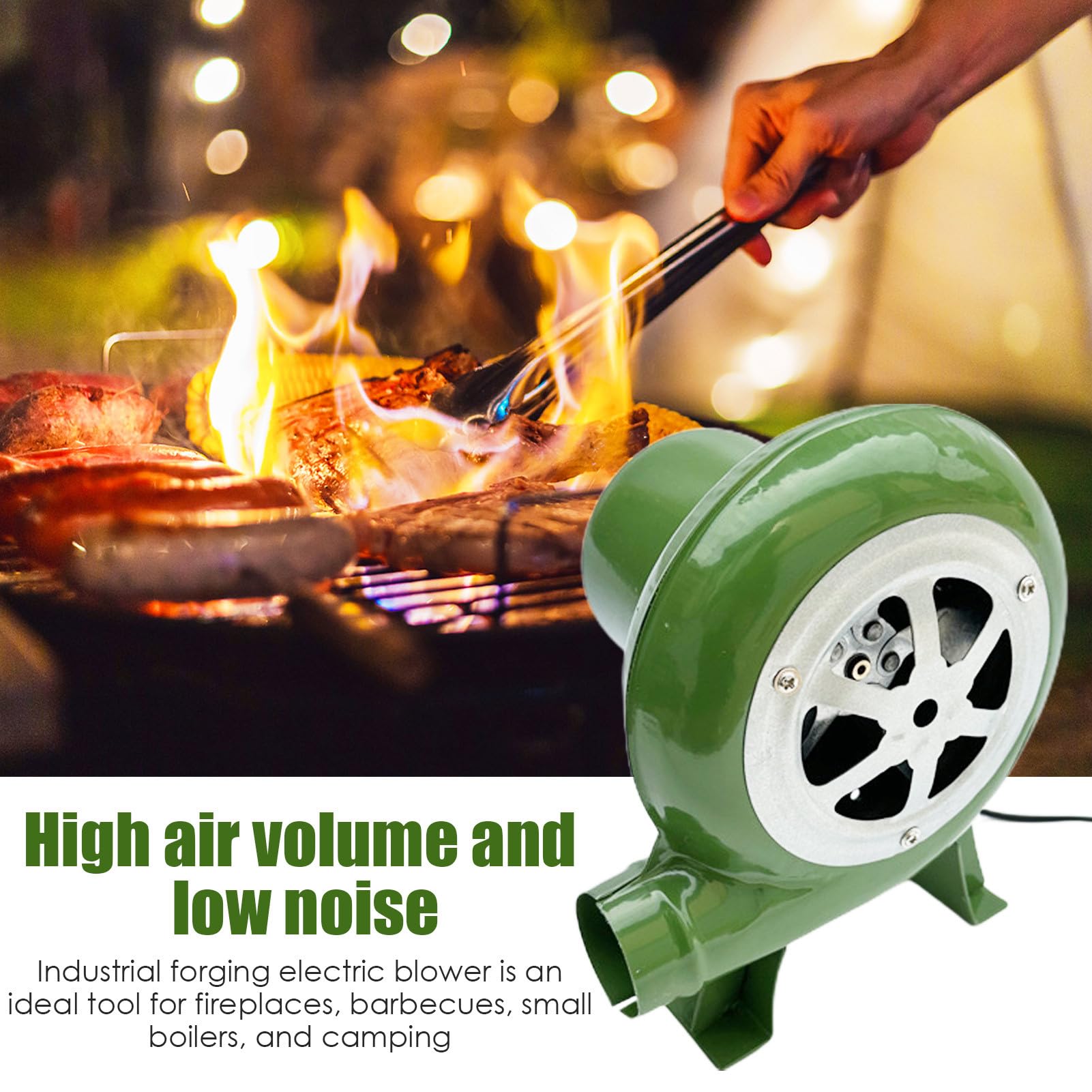 Souffleur De Forge Électrique 12V | Pompe À Air Centrifuge Portable avec Ventilateur Puissant | Souffleur Multifonction Robuste pour Forge, Barbecue, Cheminée, Usage Intérieur Et Extérieur