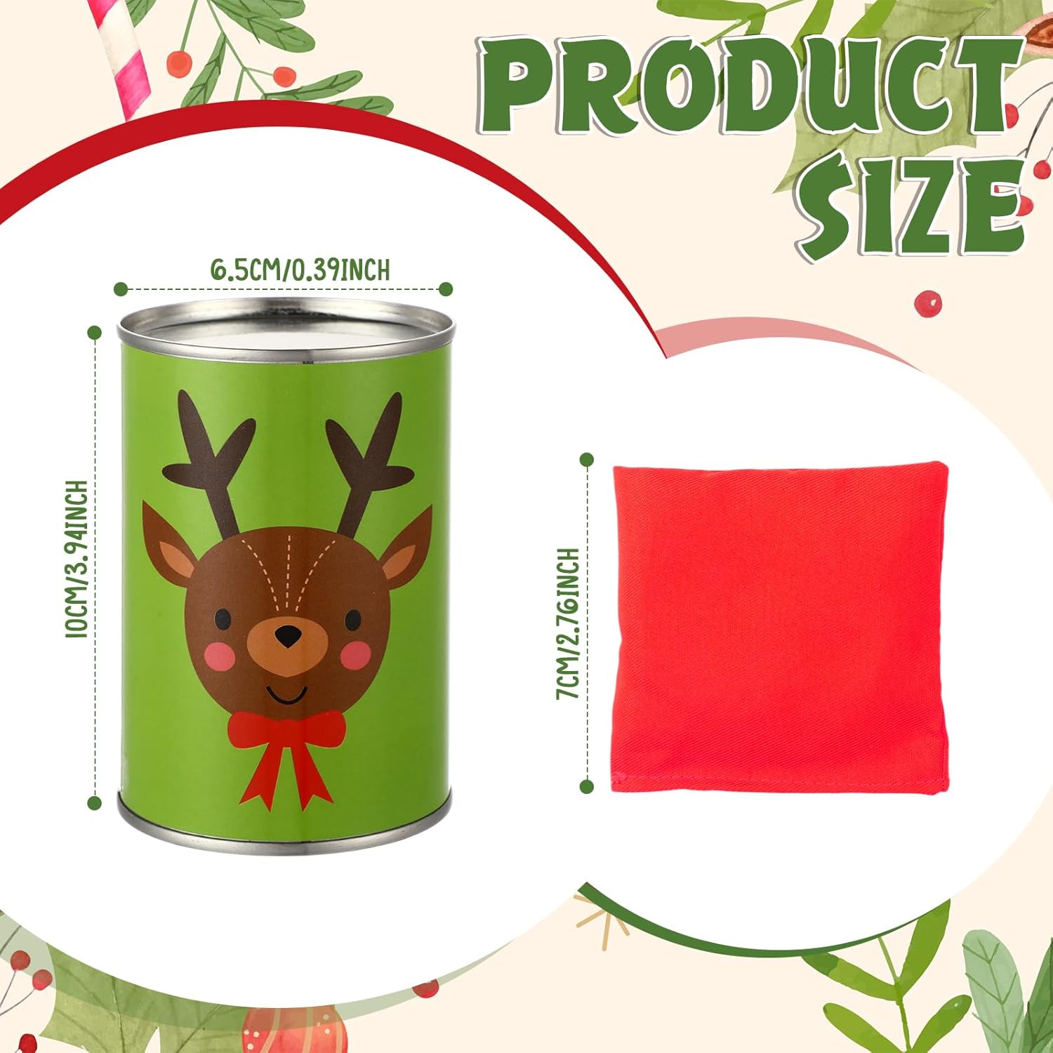 HyDren 13 Pcs Christmas Carnival Can Bean Bag Toss Games for Kids Adults Throwing Can Game for Birthday Family Festive Holiday Homeschooling Backyard Indoor Outdoor Supplies