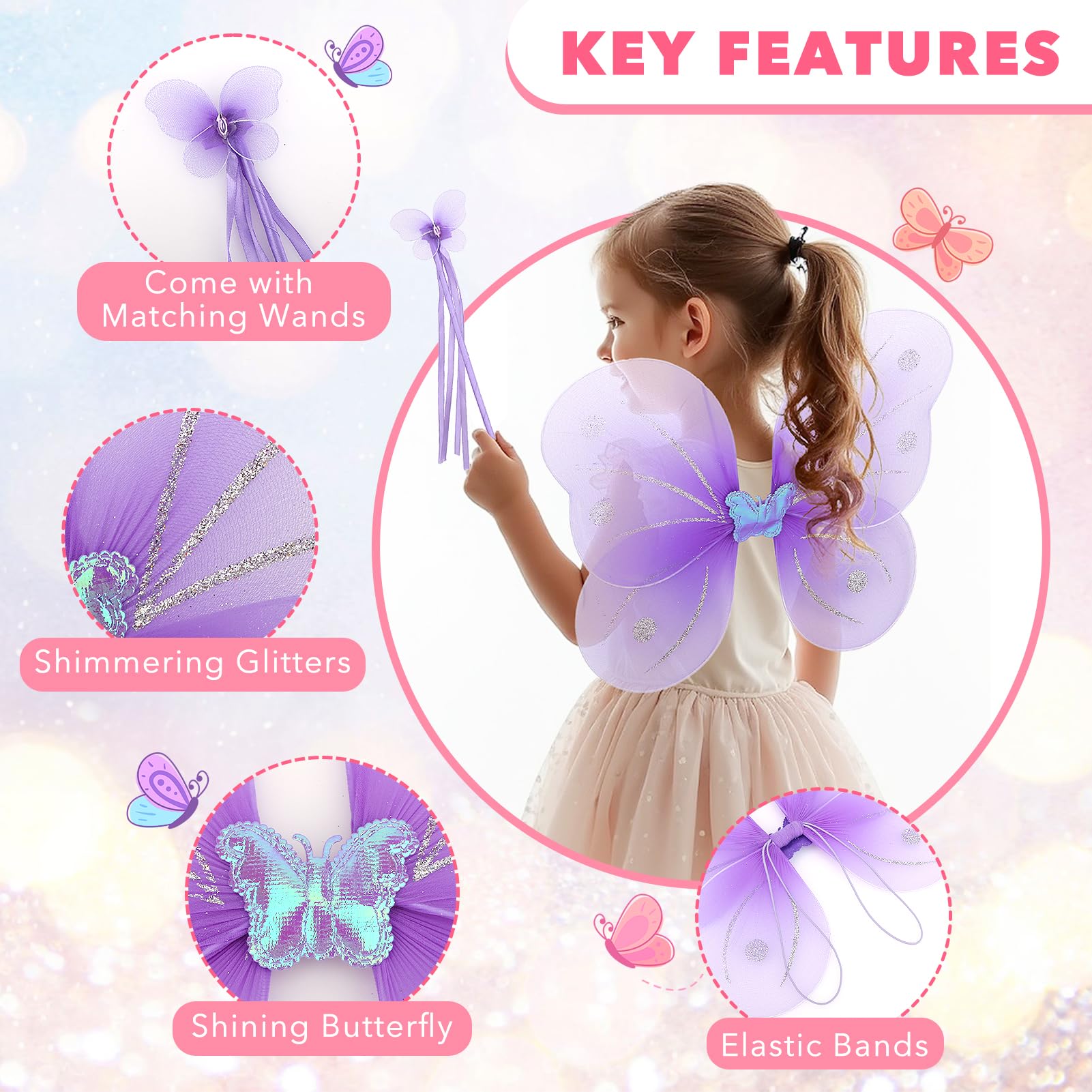 Ailes de fées et baguettes magiques pour anniversaire de petite ballerine ou de princesse - Parisian Blue Ailes de fées et baguettes magiques pour anniversaire de petite ballerine ou de princesse - Parisian Blue