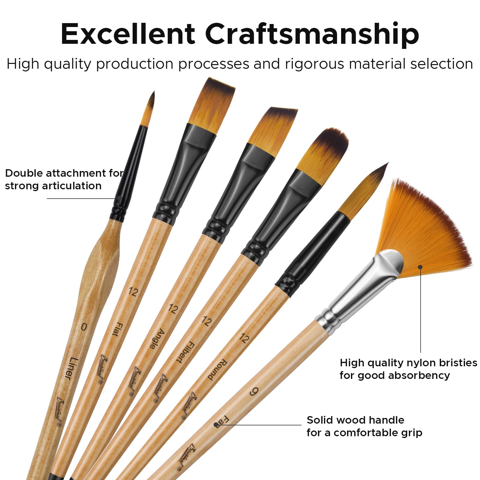 Bougimal Paint Brush Set - 33 Brushes -4 Bougimal Paint Brush Set - 33 Brushes -4