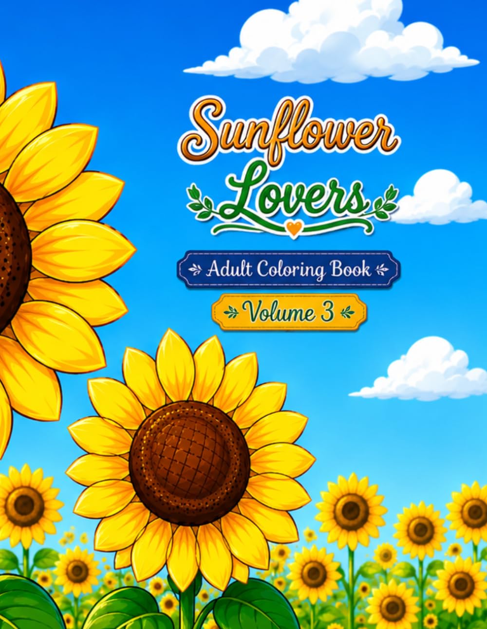 Sunflower Lovers: Adult Coloring Book Volume 3 (Healing vibes adult coloring books)