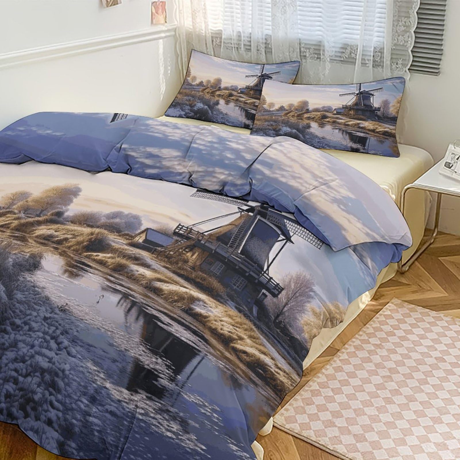 Parure de lit 3 pièces couette pour grand lit maison hôtel 228,6 cm