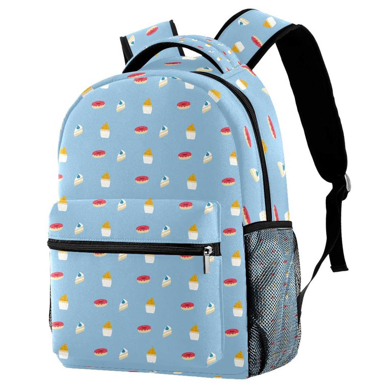 Zaino scolastico di grande capacità per libri, dessert, cupcake, ciambelle, zaino da viaggio, per computer portatile, impermeabile, per adolescenti, ragazze, ragazzi, adatto per notebook da
