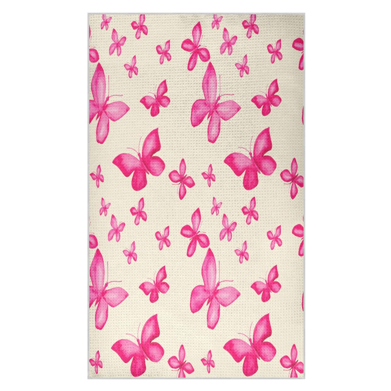 JiangGgen Butterflies Kitchen Towels 2-Pack Soft Absorbent Dish Towels