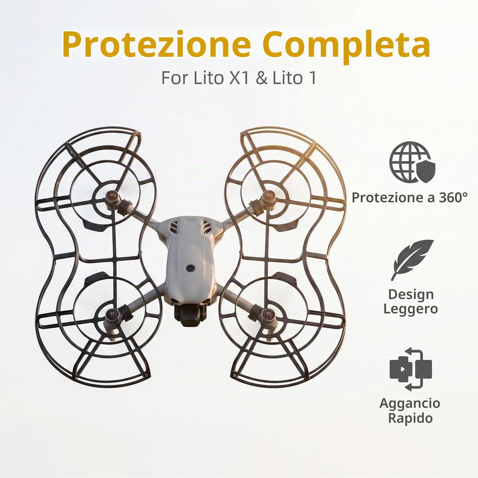 Protezioni per eliche per drone DJI Lito X1/Lito 1, protezioni anticollisione per eliche, coperture protettive a sgancio rapido compatibili con DJI Lito X1/Lito 1, accessori di protezione da