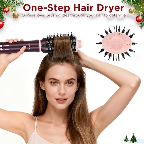 Miniatura 5 de MaxAIR 2.0 - Moldeador de aire caliente 7 en 1, juego de doble voltaje, cepillo secador de pelo de alta velocidad con alisador de cabello de aire,