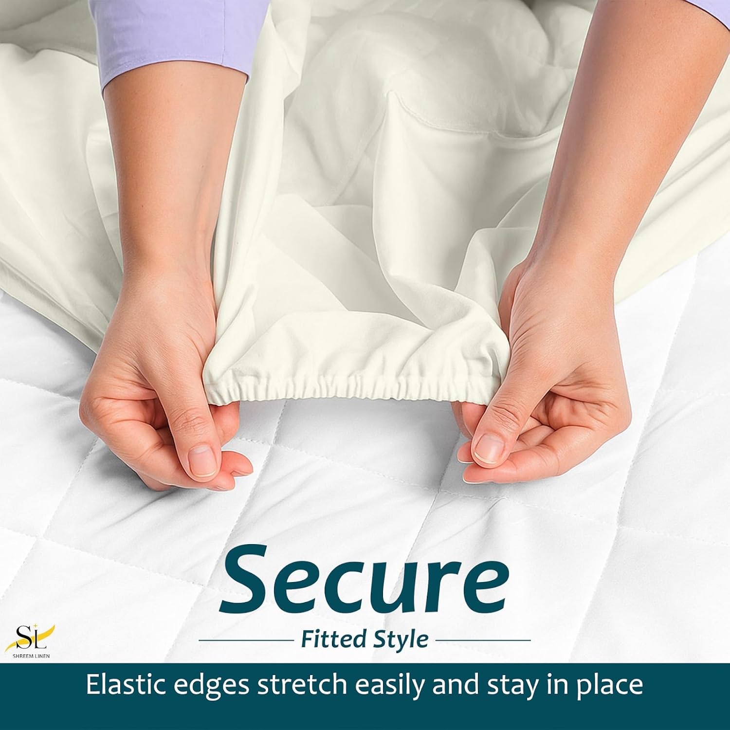 Twin XL Mattress Protector Fitted Sheet Style - Waterproof Vinyl Mattress Cover, Breathable, Bed Wetting & Spill Protection, Fits Mattresses up to 11.5" Deep (Ivory)