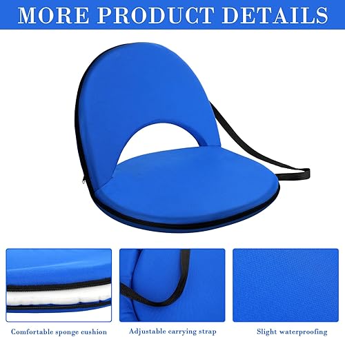 Miniatura 5 de Wenqik 4 asientos de estadio para gradas, asientos flexibles para aulas con soporte trasero, ajustable, plegable, portátil, amortiguador ligero