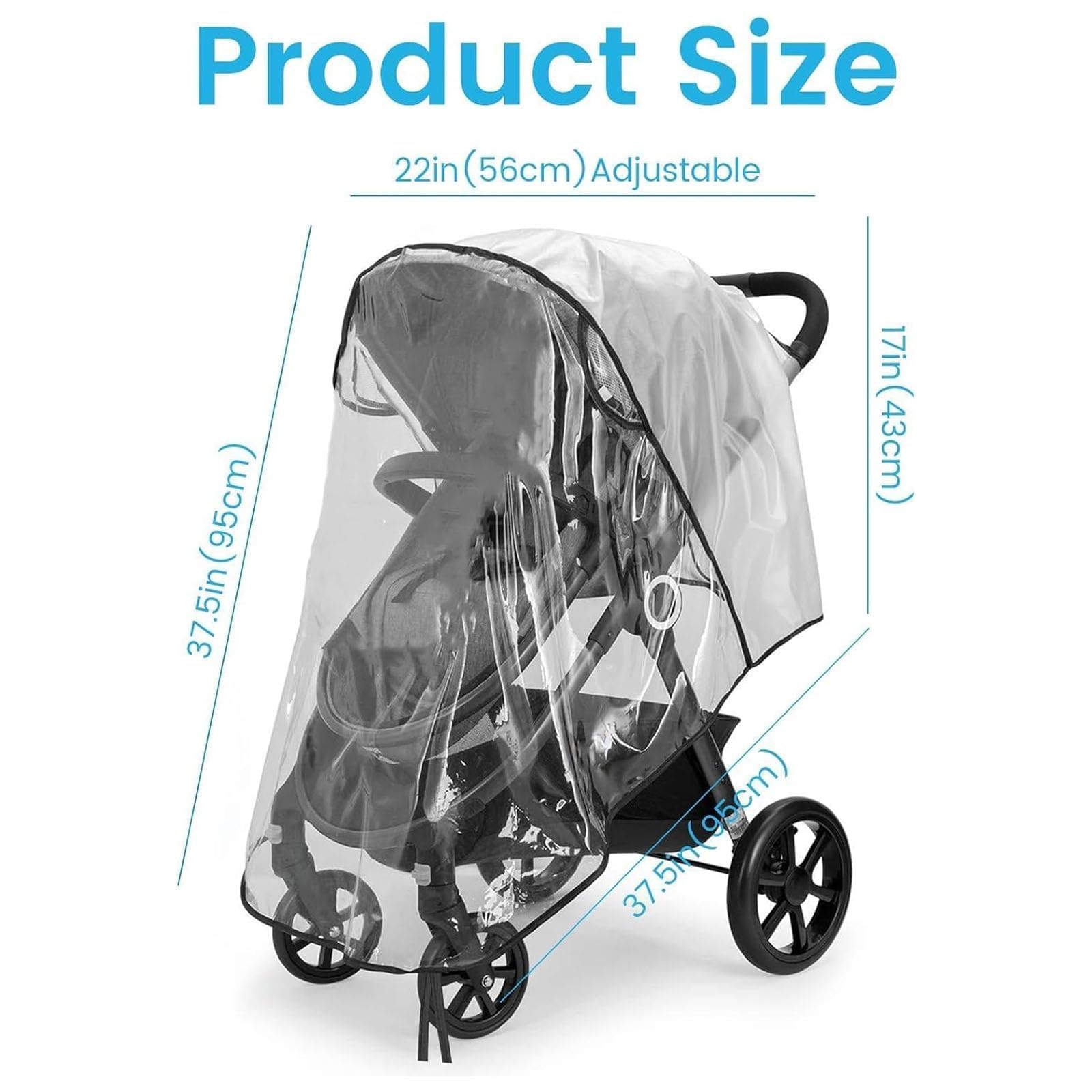 1 Pcs Universal Rain Cover for Pushchair Stroller,Universal Rain Cover for Stroller,Baby Travel Weather Shield - Image 2