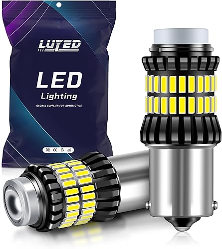 LUYED Bombilla LED 1156, luces LED de marcha atrás, 300% más brillante, xenón blanco, 1340 lúmenes, superbrillante, BA15S 1003 1141 P21W 7506,