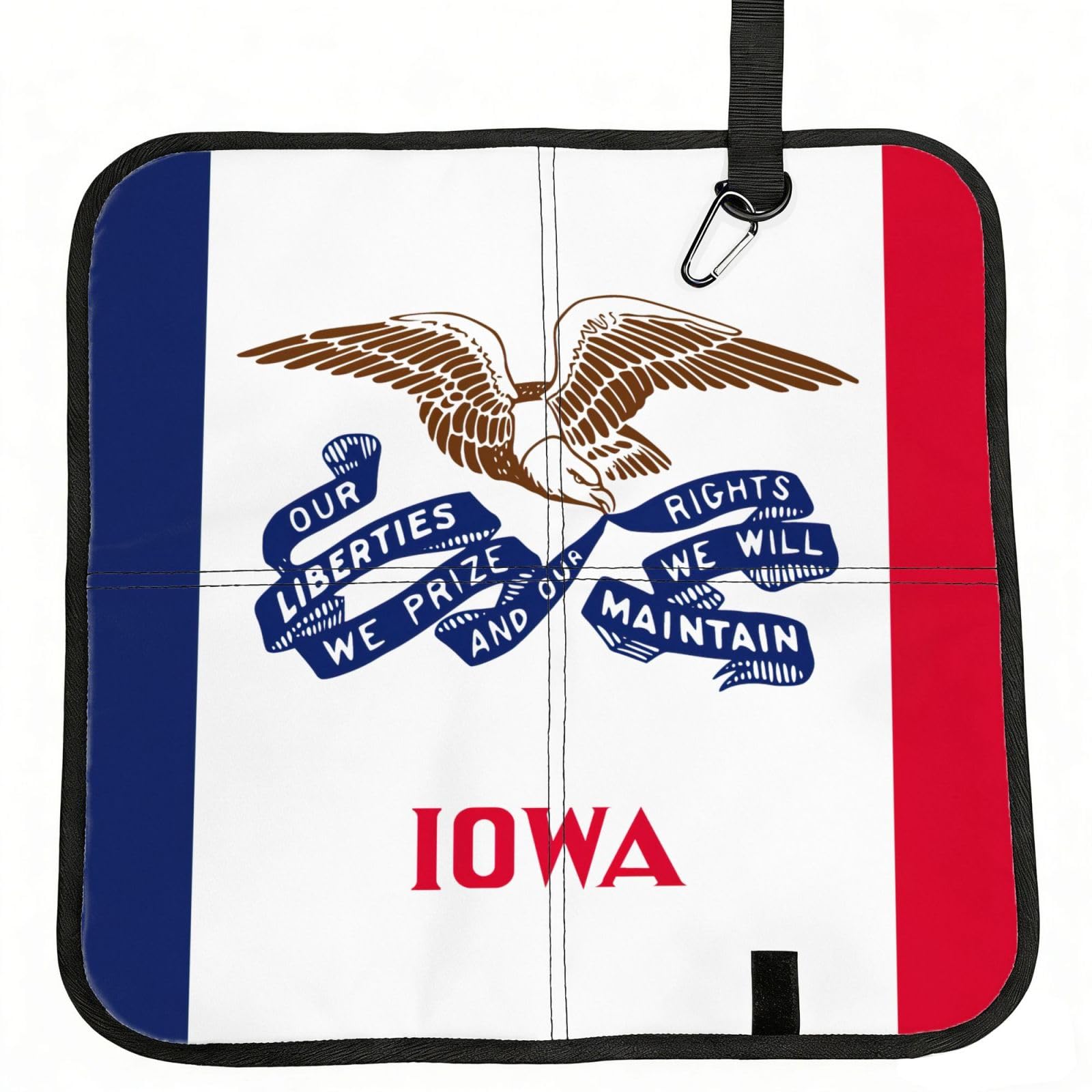 bghdfa Iowa State Flag Print Outdoor Sitting Mat Waterproof Oxford Cloth Seat Cushion Folding Foam Camping Seat For Picnic