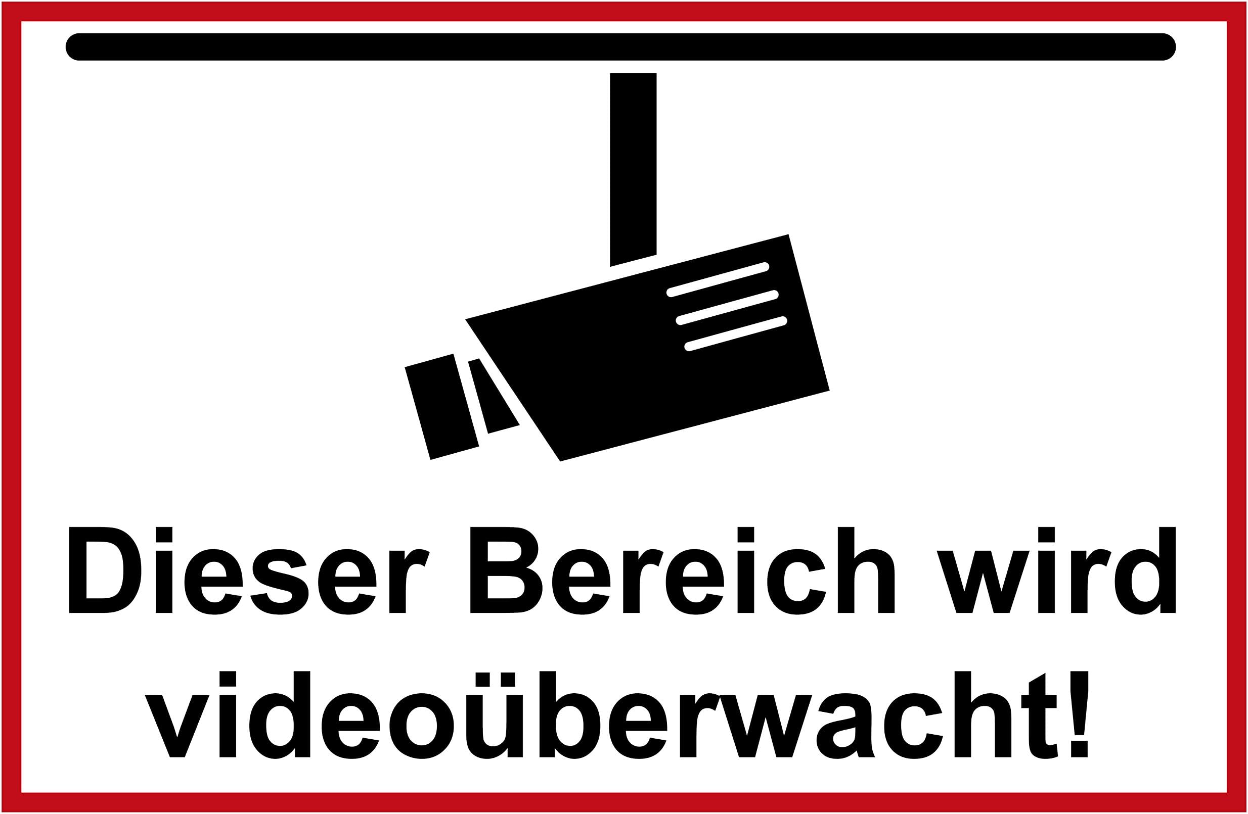 Hinweisschild: Dieser Bereich wird videoüberwacht! | Kunststoff | 200 x 300 mm Hinweisschild: Dieser Bereich wird videoüberwacht! | Kunststoff | 200 x 300 mm