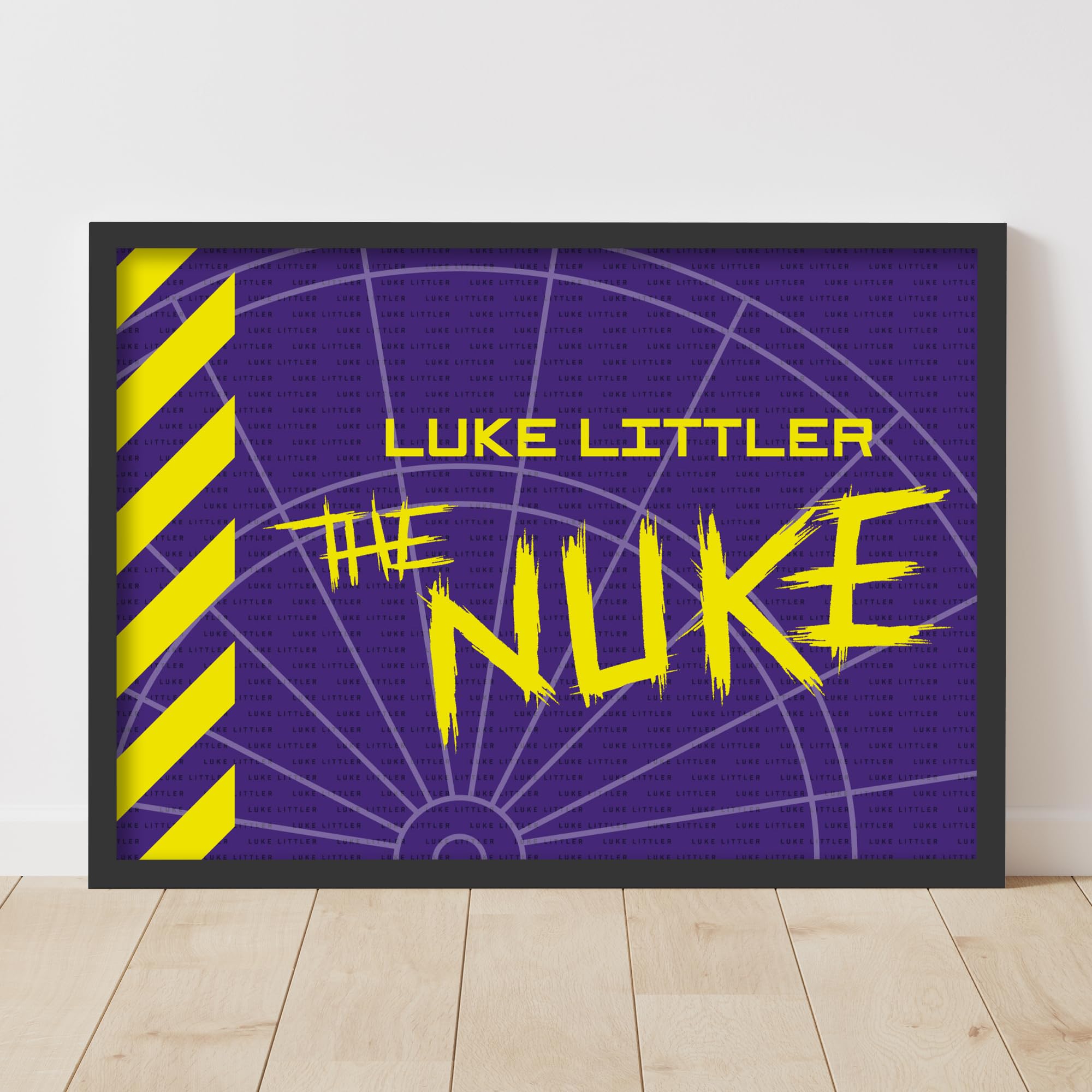 Themed Purple Luke Littler Darts Print - With Neon Stripes Poster (42Cm X 59.4Cm - A2)