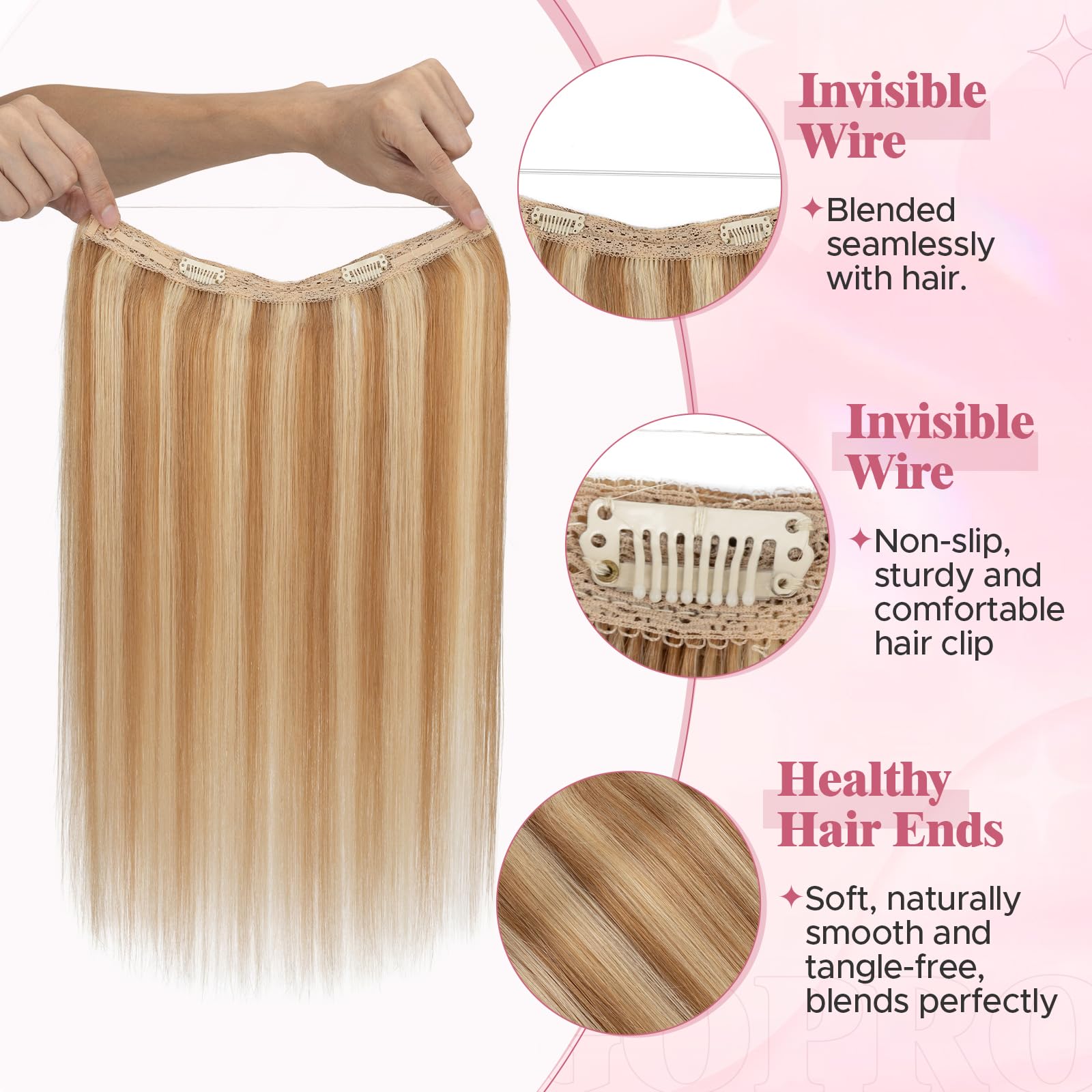 Amazon.com : SEGO Pro Halo Hair Extensions for Women Human Hair