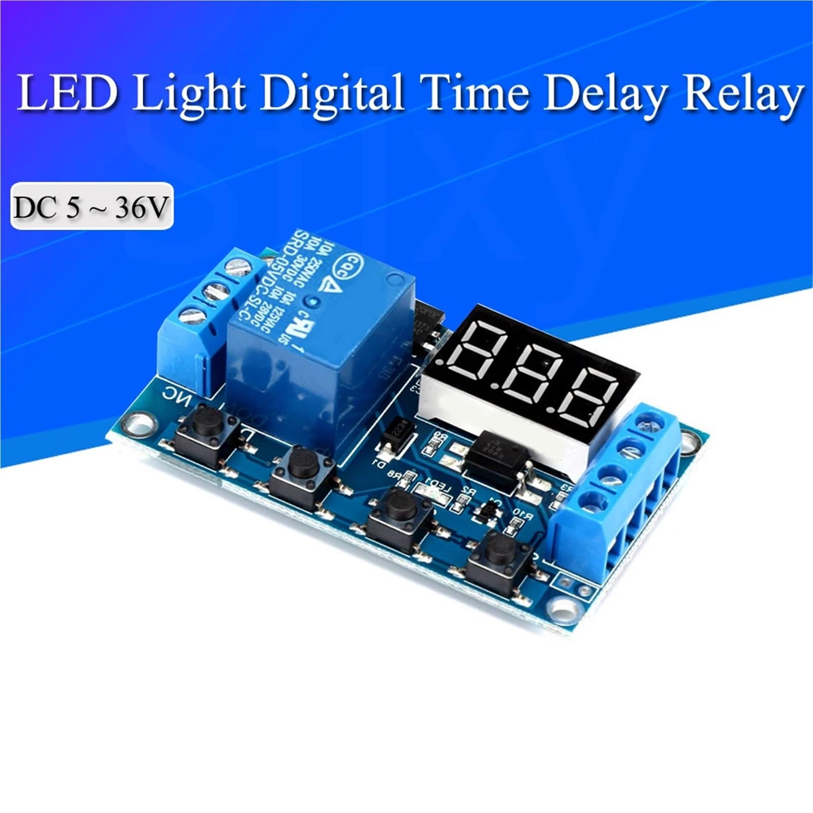 DC 5V 12V 24V LED-Licht Digitales Zeitrelais Trigger-Zyklus-Timer-Verzögerungsschalter Platine Steuermodul DIY(10PCS,Micro Relay)
