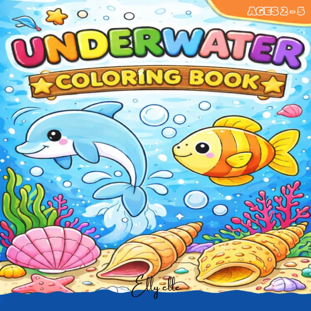 Underwater: Fun & Easy Ocean Coloring Book for Early Learning, Tracing & Fine Motor Skills
