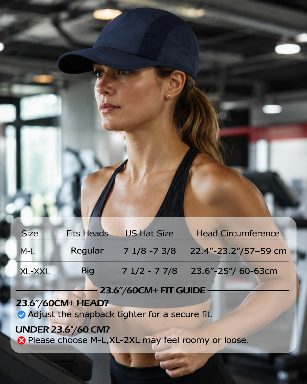 Feng Shui， Gorras para Correr XL/XXL, Gorra de béisbol de Cabeza Grande, Gorra Plegable para el Sol con Reflectante de Secado rápido, Ligera para Deportes al Aire Libre