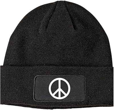 Kings Of NY Peace Sign Symbol Meme Winter Knit Beanie Hat Black
