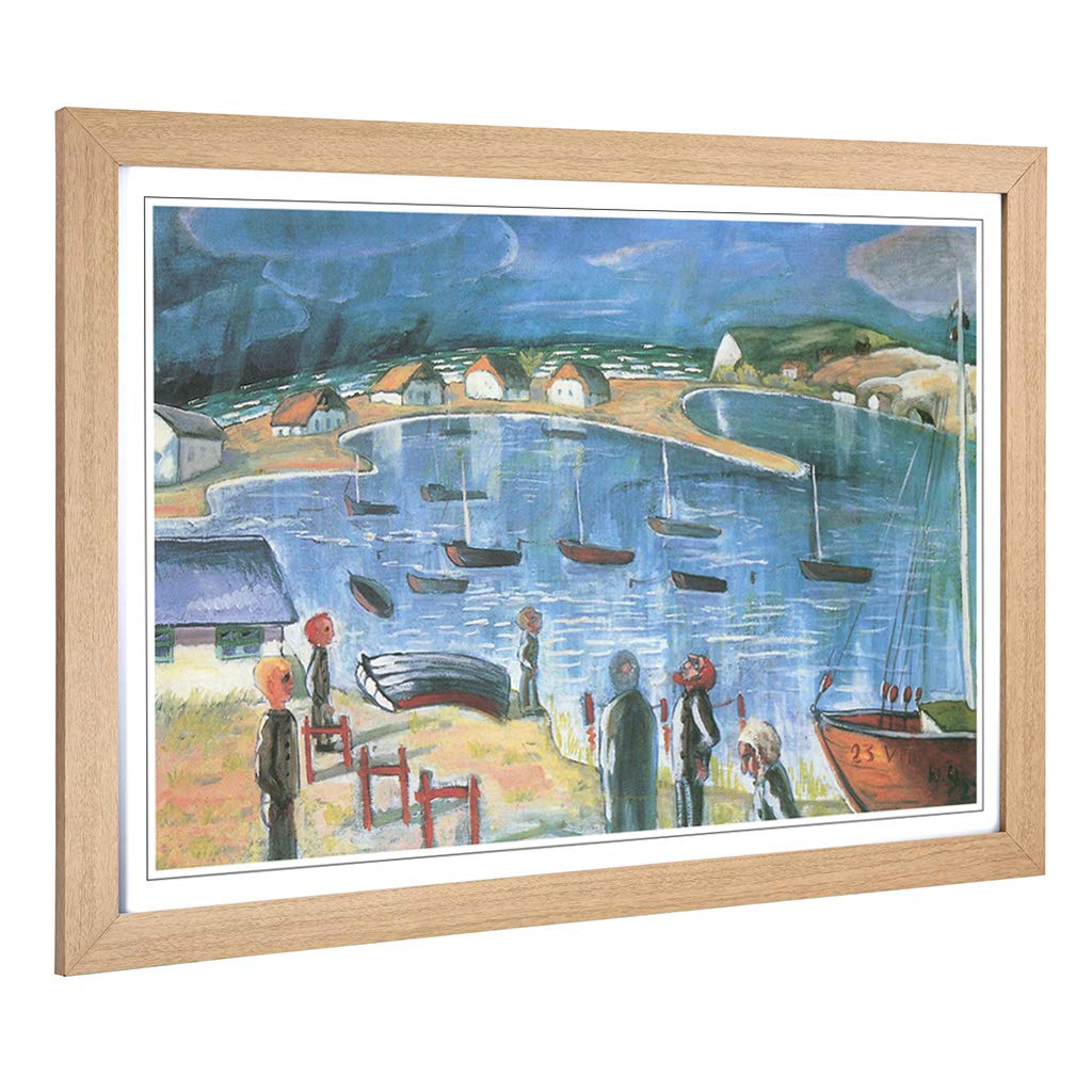 Big Box Art Framed Print of Walter Gramatte Harbour Design | Wall Art Picture | Home Decor for Kitchen, Living, Dining Room, Bedroom, Hallway, Office, Oak, A2 / 24.5x18 Inch / 62x45cm