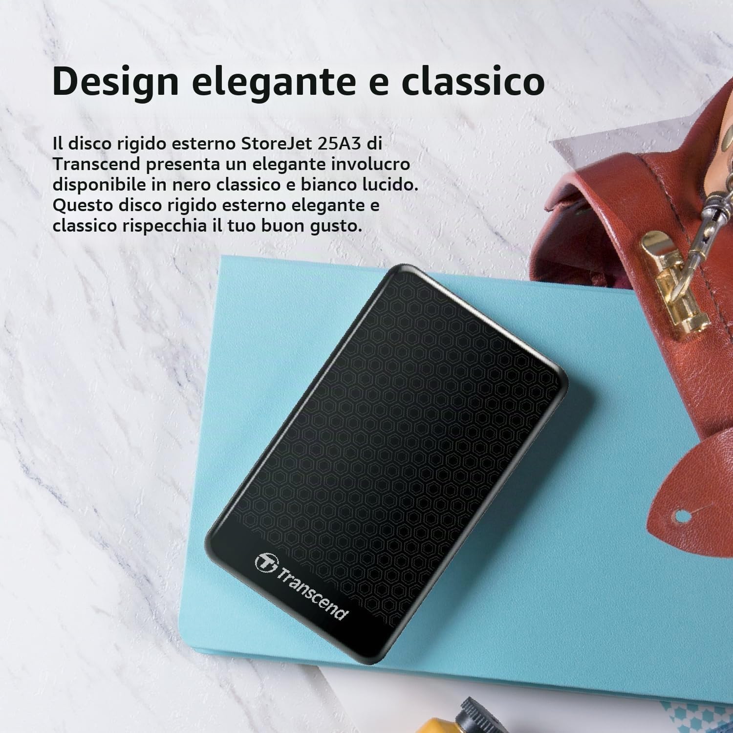 Transcend Disco rigido portatile USB 3.1 Gen 1 da 2 TB nero - StoreJet - TS2TSJ25A3K
