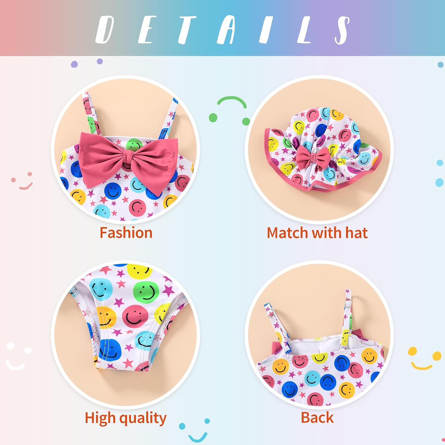 Happy Town Baby Toddler Girl Swimsuit Infant One Piece Bathing Suits Summer Beach Swim Suit for Girls