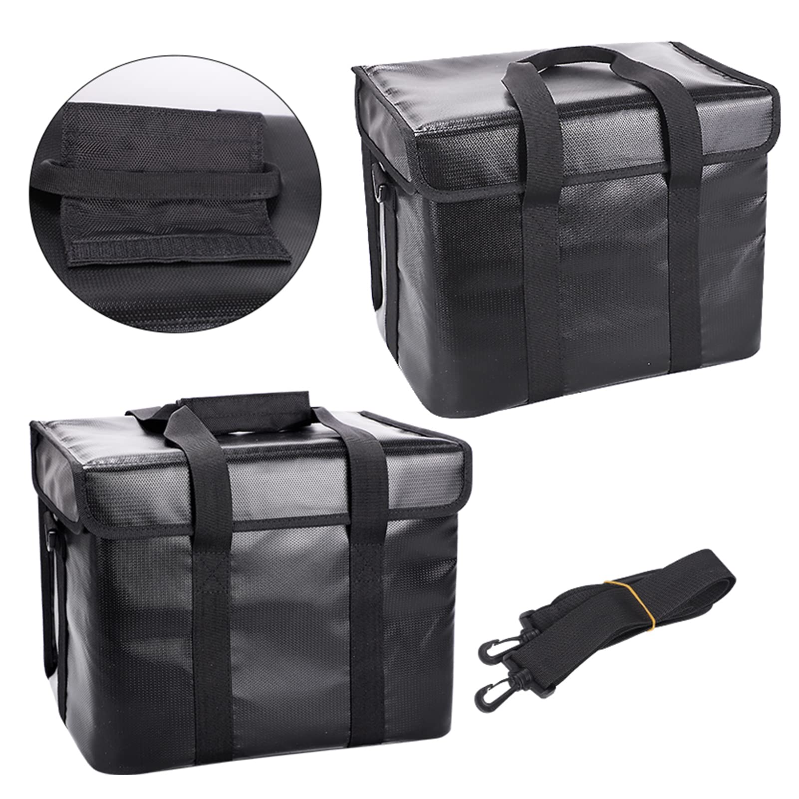 Karlak Bolsa de Seguridad Lipo a Prueba de Fuego Bolsa Protectora a Prueba de explosiones para batería Bolsa Impermeable con Cremalleras Correa de asa Bolsa de protección de Almacenamiento portátil