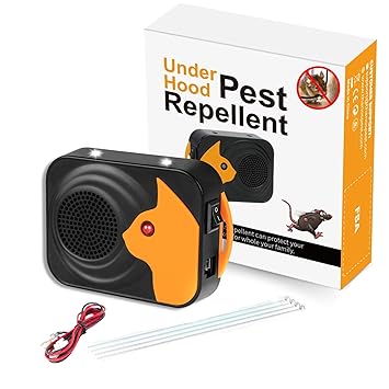 MAK7 online BIZ Underhood Ultrasonic Rat Repellent for Car | Rodent Repellent for Car Engine | Advanced Mouse Protection Device with Flashing Lights | Rat Repellent for Car Engine | Rat Machine