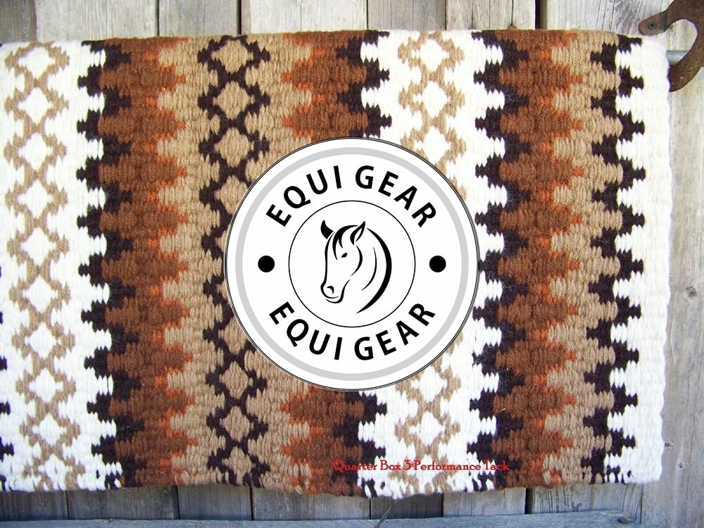 Horse Western Ranch Sottosella/Coperta da sella Western in lana neozelandese con imbottitura in lana con sensore Flex (personalizzazione disponibile) AS82 (36" x 42")