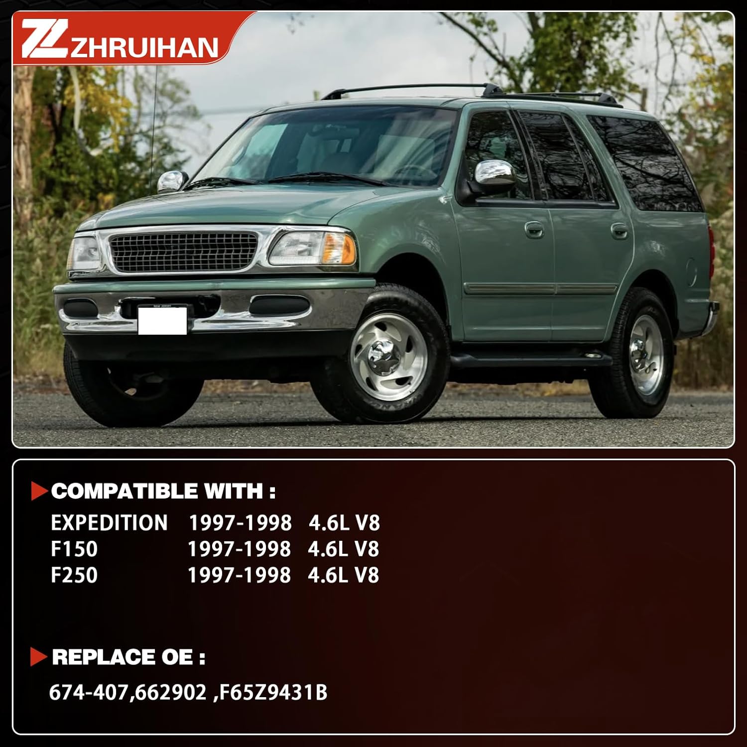 Left Exhaust Manifold Kit with Includes Required Gaskets And Hardware Compatible with 1997-1998 Expedition 4.6L V8,1997-1998 F150 4.6L V8, 1997-1998 F250 4.6L V8 engine, OE: 674-407 EPA