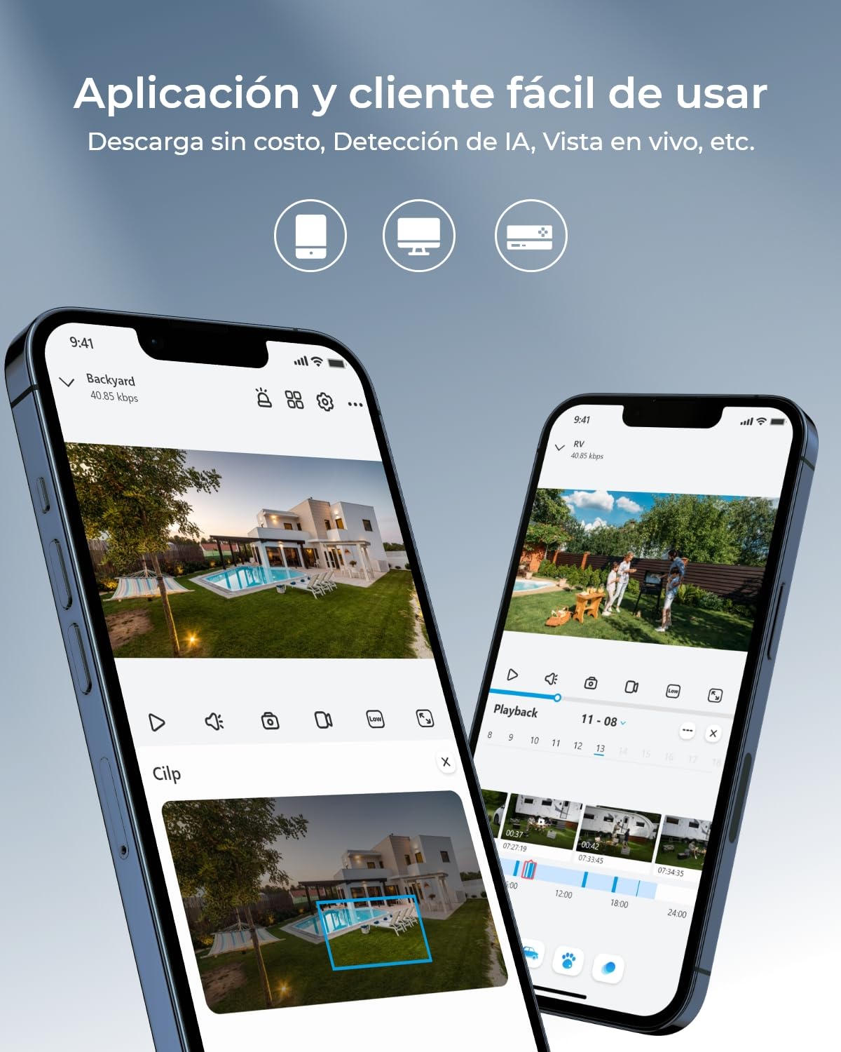 Reolink Cámara Vigilancia Exterior 4MP con Foco, Detección IA, Plug-in | Cámara WiFi Exterior, WiFi 2,4/5GHz, Detección Personas/Vehículos/Animales, Alertas Instantáneas, Audio 2 Vías, Lumus Negro