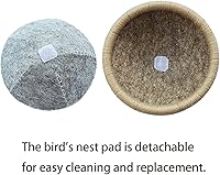 Vista 4 de Nido de pájaro pinzón canario nido de loro con fieltro (4.5 pulgadas)
