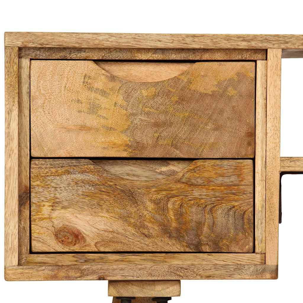 Escritorio de madera maciza de mango, 115 x 47 x 76 cm, con 4 cajones y