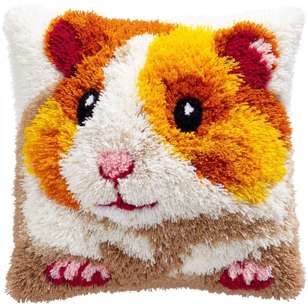 AxiangziK Latch Hook Pillow Kit,Cartoon Hamster