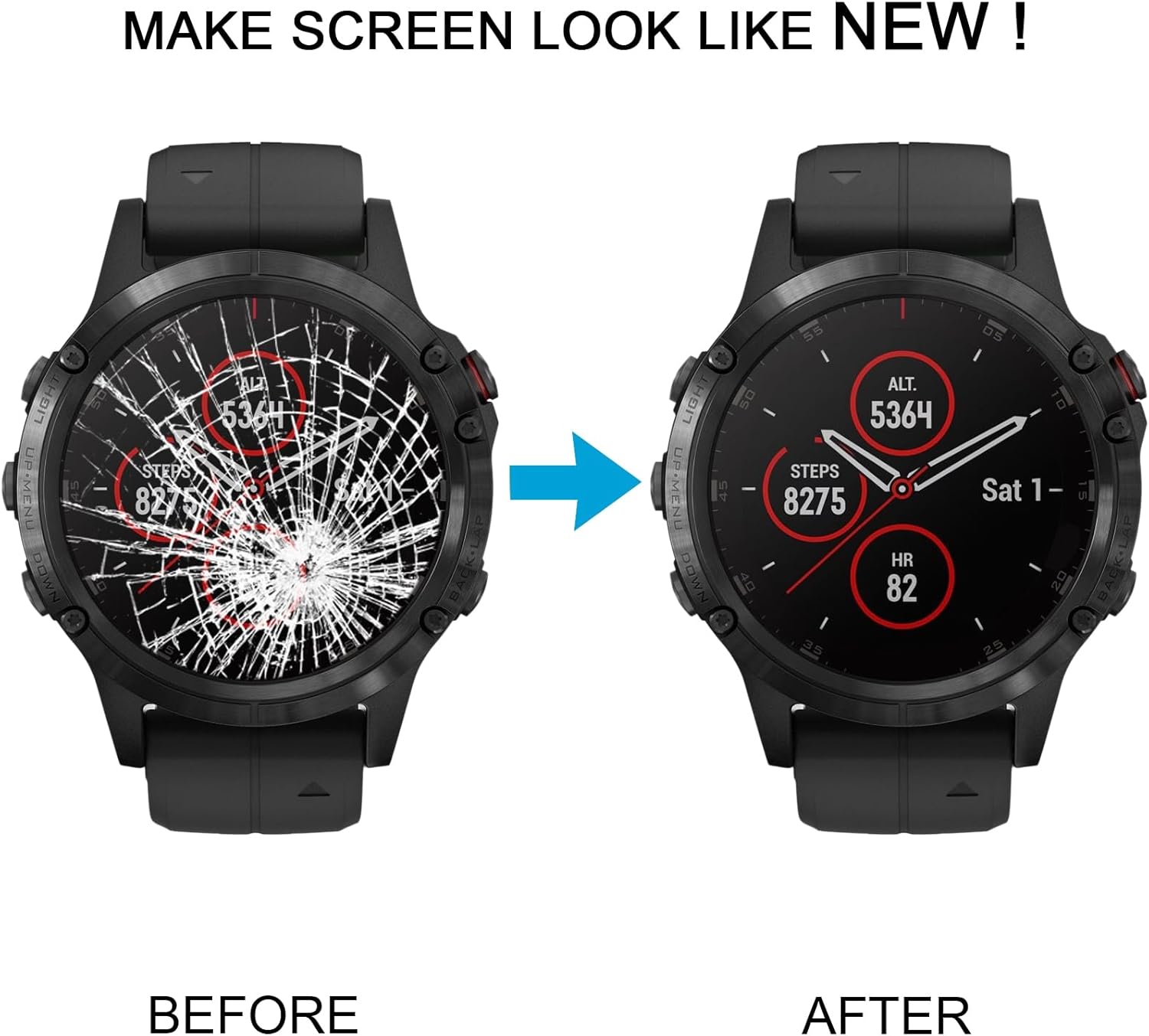 Smartwatch Replacement for Garmin Fenix 5 LCD Screen with Digitizer Full Assembly Spare Parts