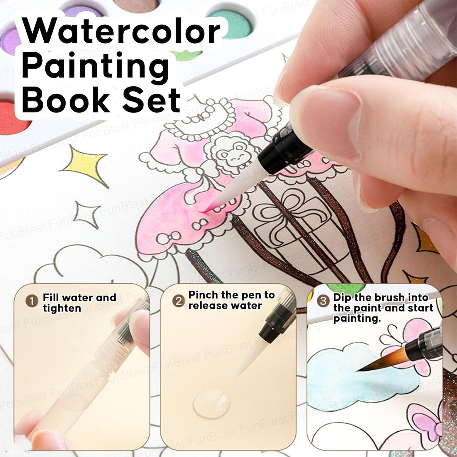 DARKFISH Watercolor Painting and Doodle Set for Kids, Capybara 3