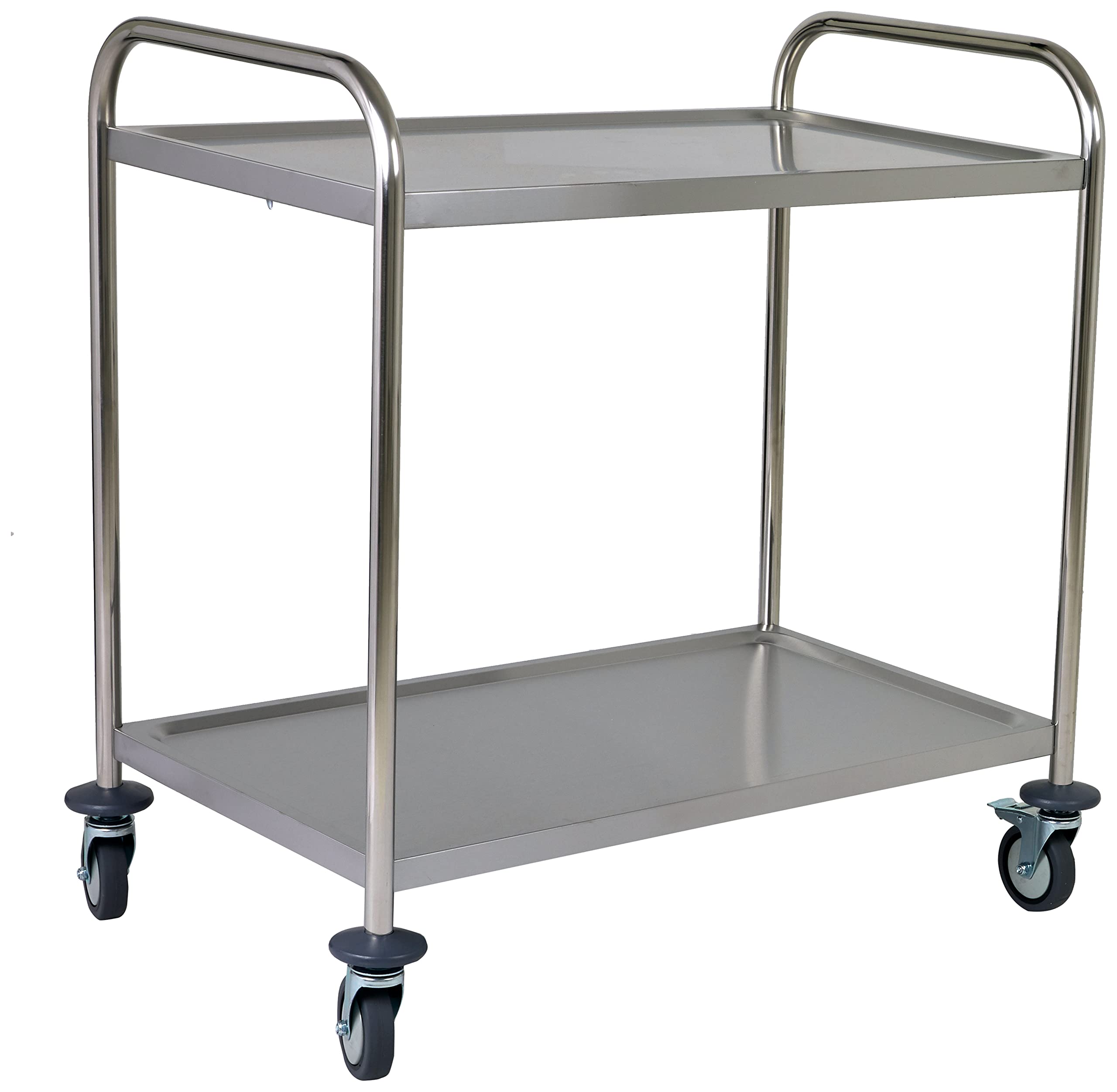 SARO FELIX - Carrello da Trasporto, a 2 ripiani, in acciaio inox, con capacità di carico da 50 kg, da 860 x 540 x 940 mm, per servizi light