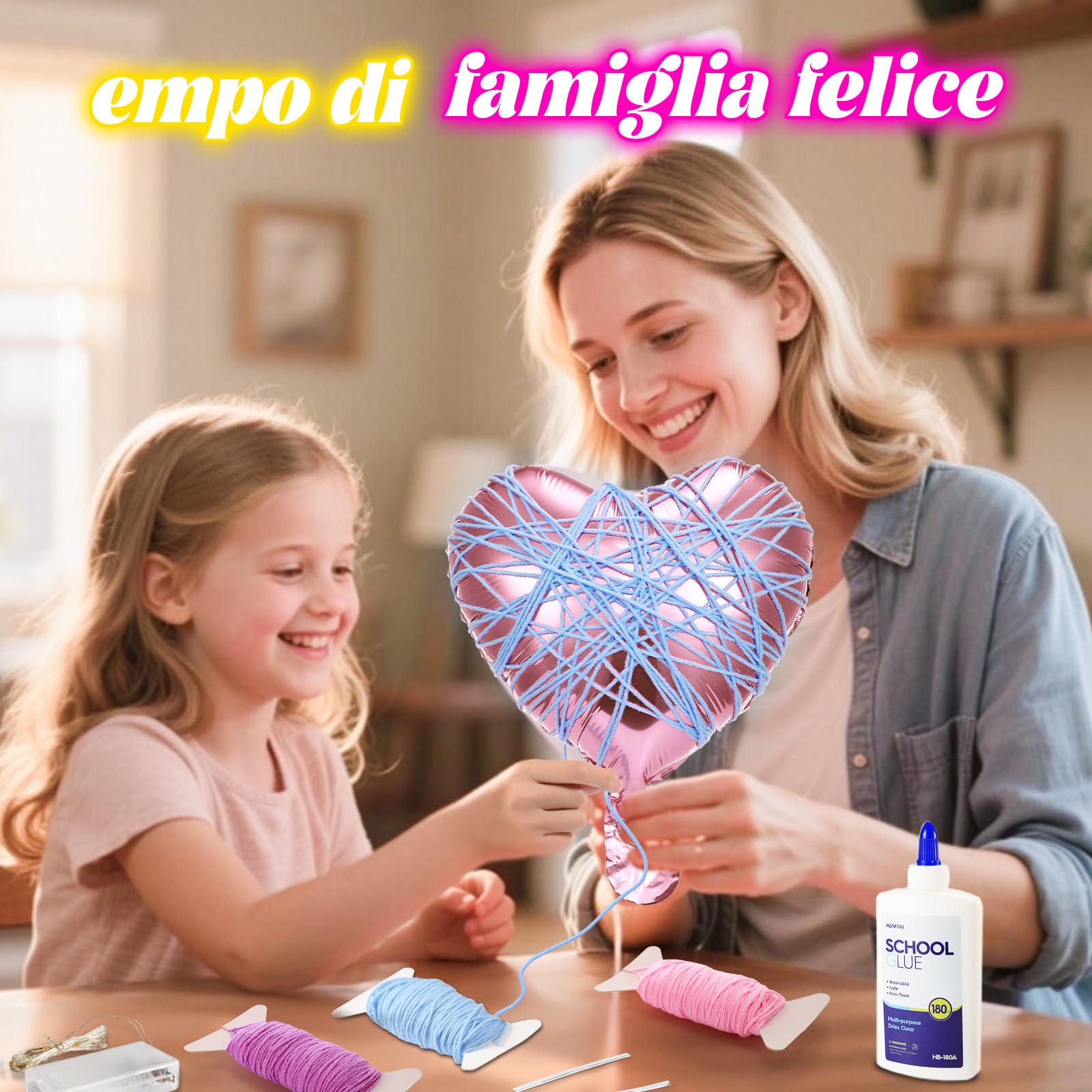 Kit 3D String Art Per Bambini, Victse Luci 3D DIY Bambini Luce Notturna Artigianato Regalo Giocattolo Per Ragazze E Ragazzi Regali Per Natale Compleanno