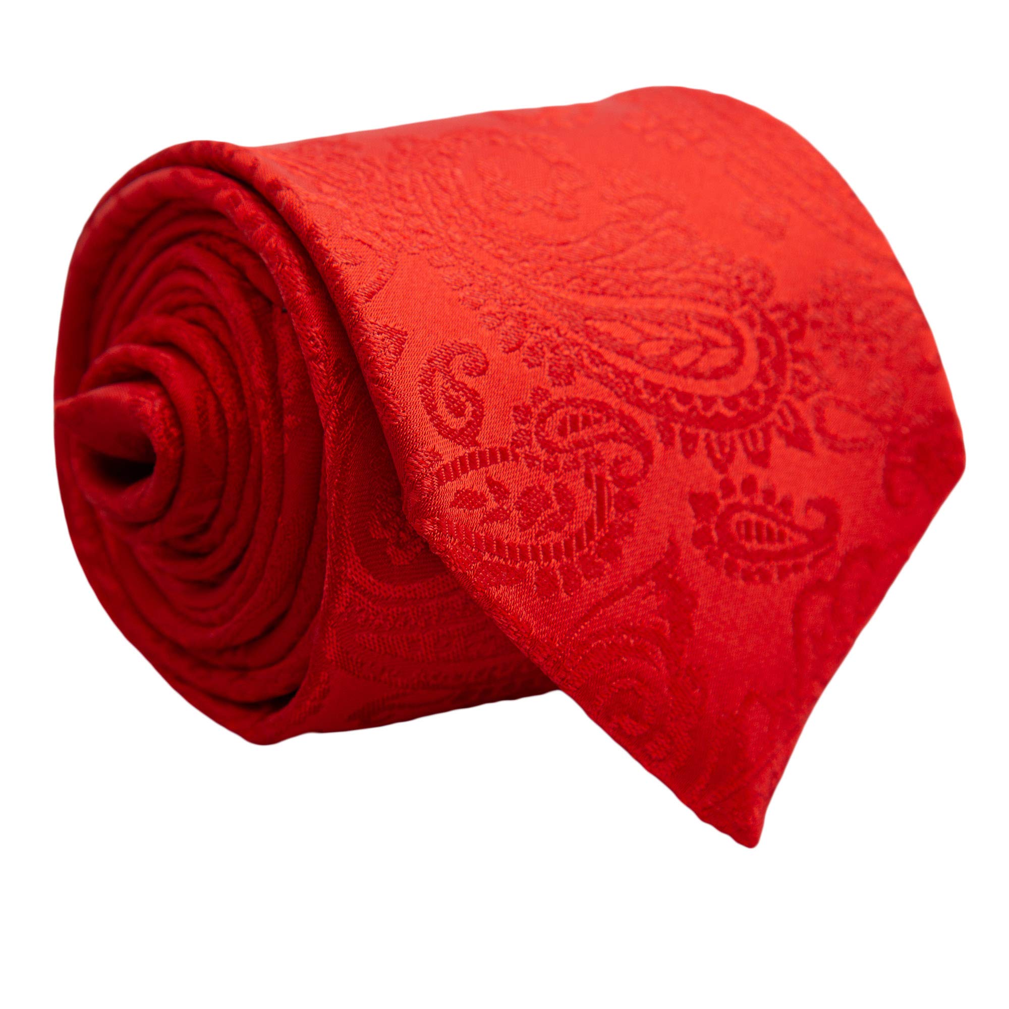 Men's Red Polyester Silk Tie