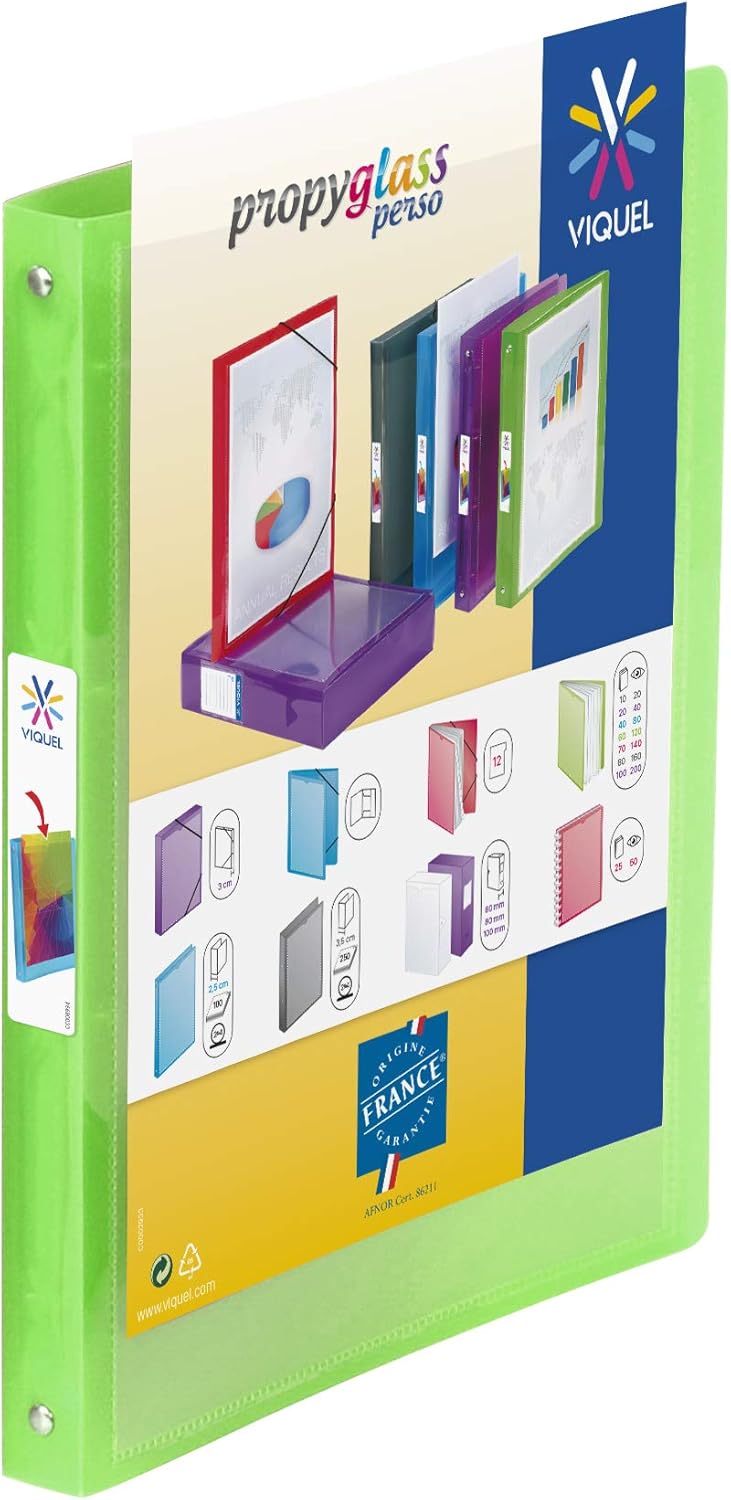 Viquel Ring Binders Translucent Customisable Polypropylene Perso File 15 mm Colourless