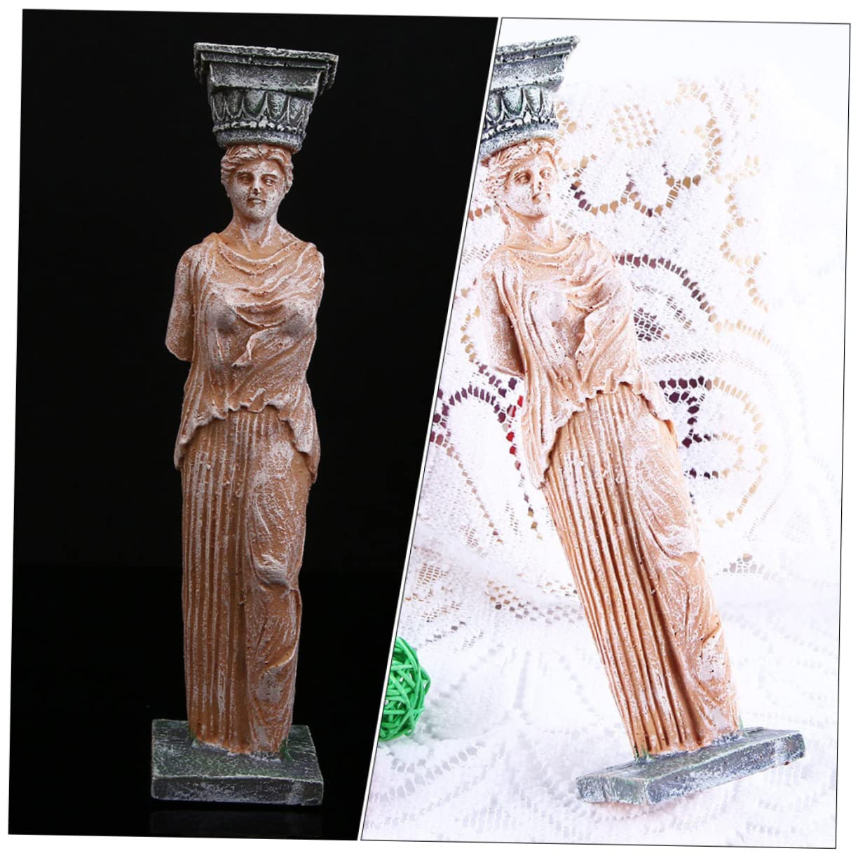 COLLBATH 2 Estatuas de Diosa para Crear un Paisaje Único para Acuario de Resina Pack de 2 Piezas Decoración Elegante y Delicada Fácil de Limpiar para Peceras de Agua Dulce
