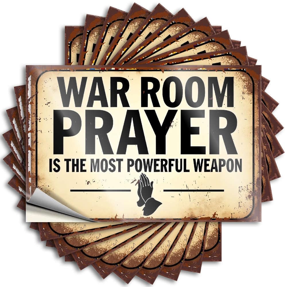 Lettering Sticker Funny Decor for Bar Vinyl Sticker | War Room Prayer is The Most Powerful Weapon. Custom for Inside Use(12X18CM)