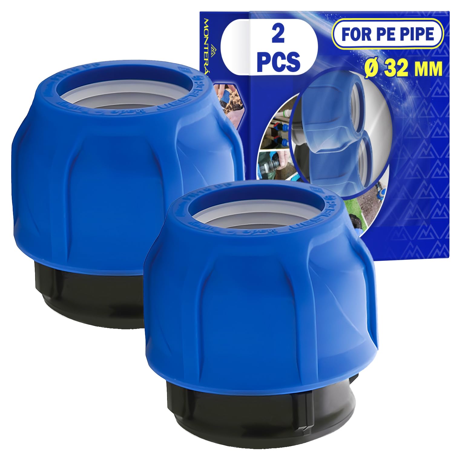 2 Pièces Bouchon 32 Mm Polypropylène PP Pour Tuyau Polyéthylène PE - MONTERAL