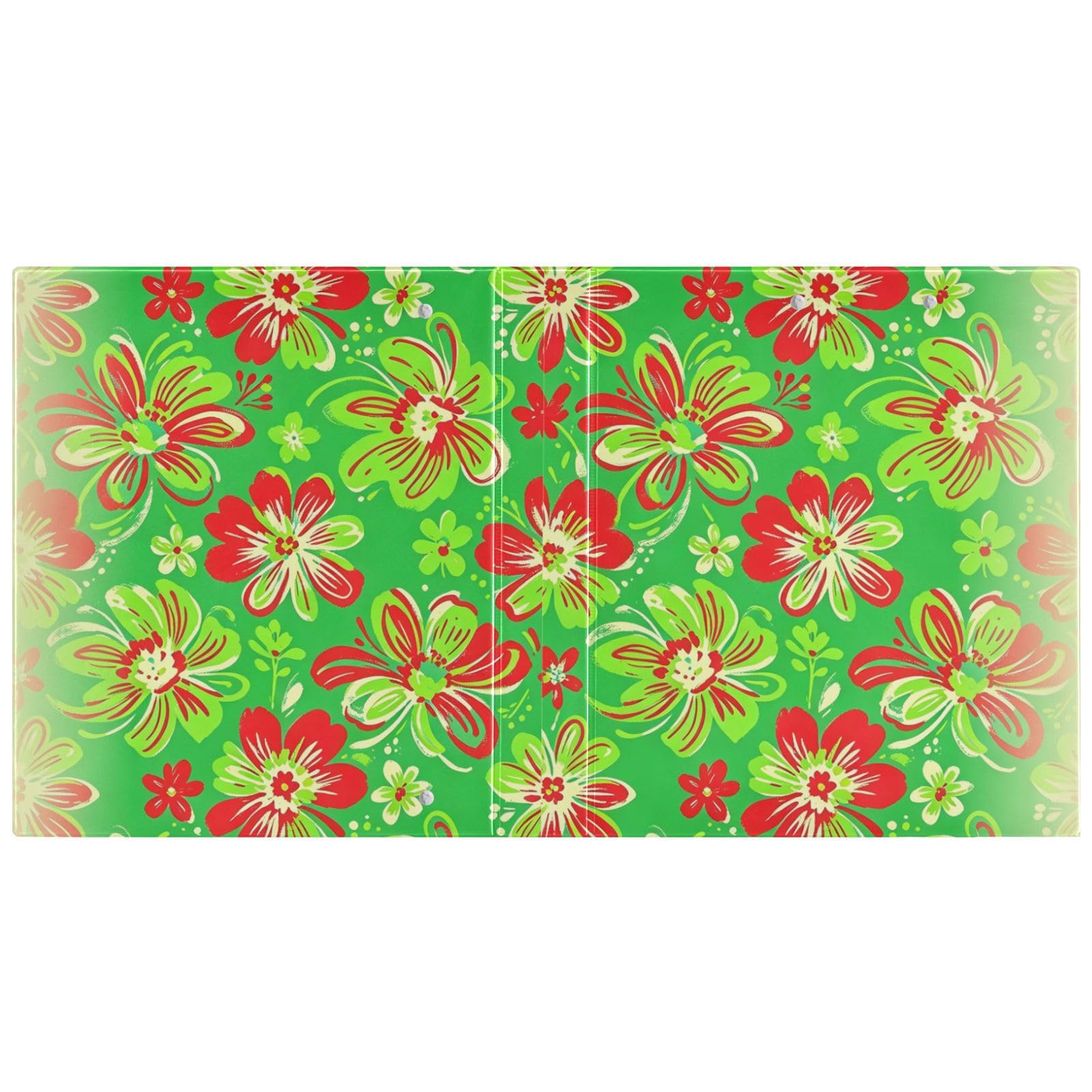 Raccoglitori per quaderni da 1,5 pollici, verde denso fiore artistico
