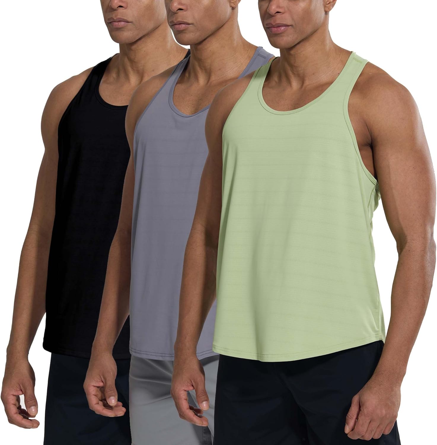 LANBAOSI Men's Workout Tank Top Quick Dry Muscle Gym Shirts Lightweight Racerback Sleeveless Bodybuilding Training Vest