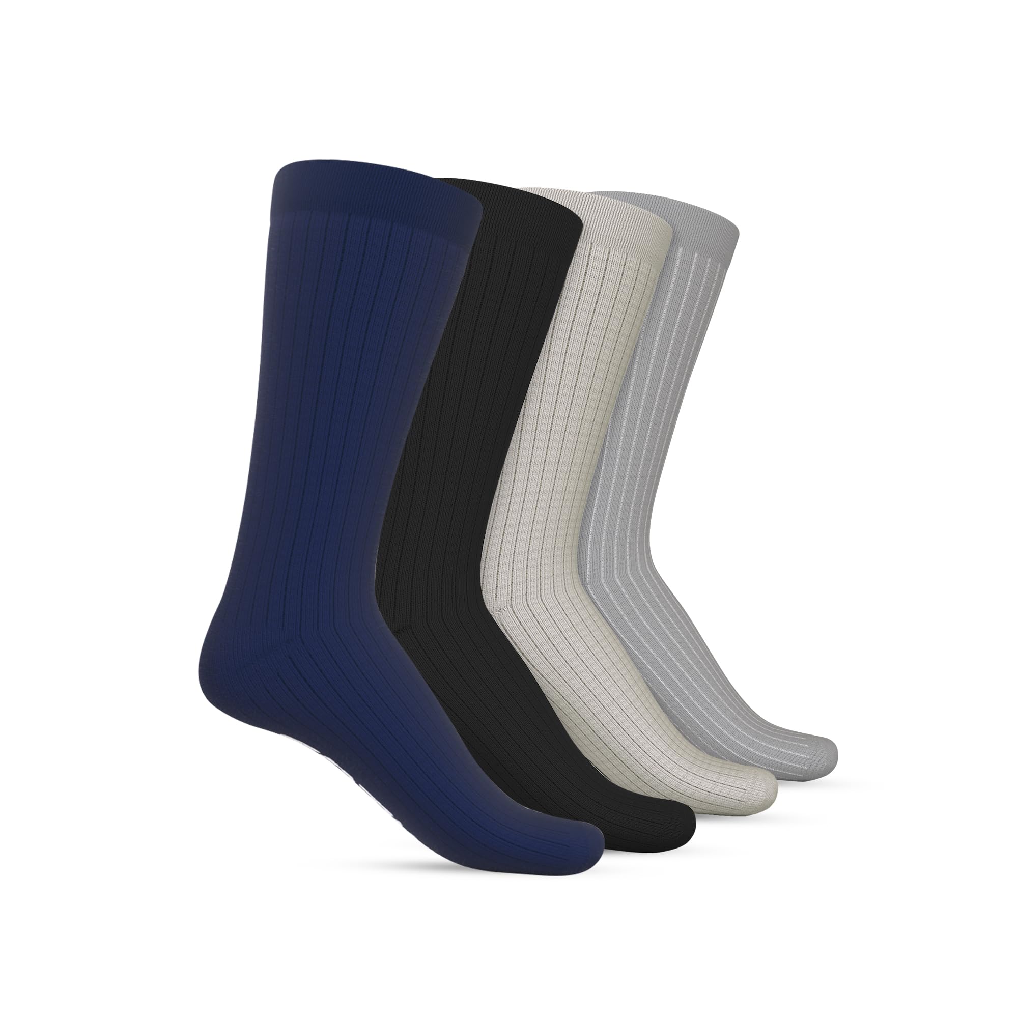 Ever Ready Bamboo Crew Socks for Men & Women (Set of 4) Calf Length Socks for Adults, Sports Breathable, Mild Compression & Anti-Odor-picture-27